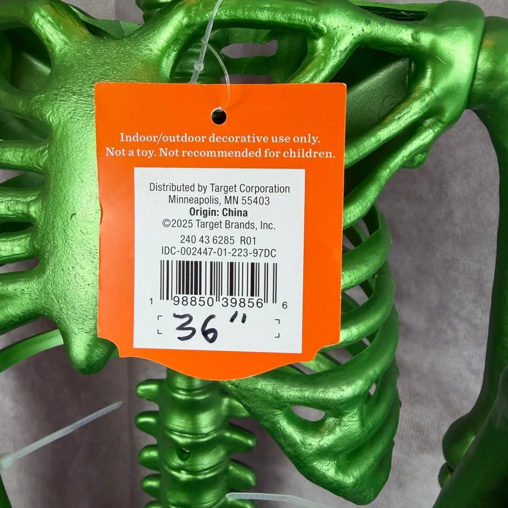 Target Hyde & EEK Boutique 36 Inch Alien Skeleton Green Metallic Halloween Decor